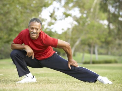 Philadelphia senior man stretching