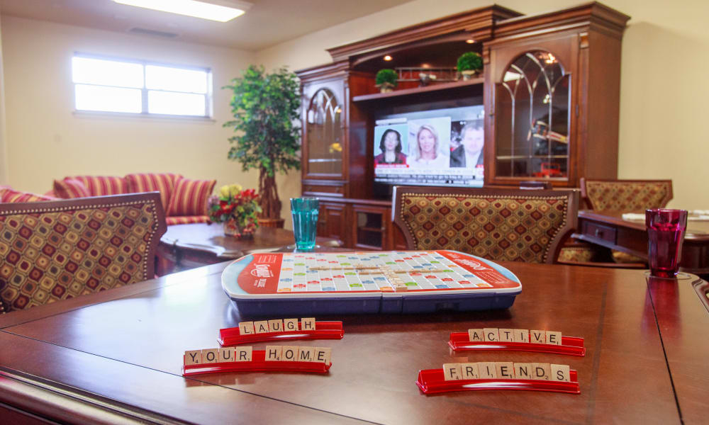 Play games like Scrabble with friends at Marlton Gardens
