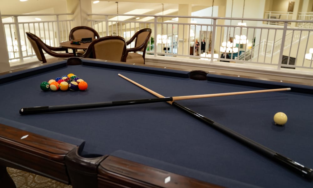 Shoot some pool at Marlton Gardens